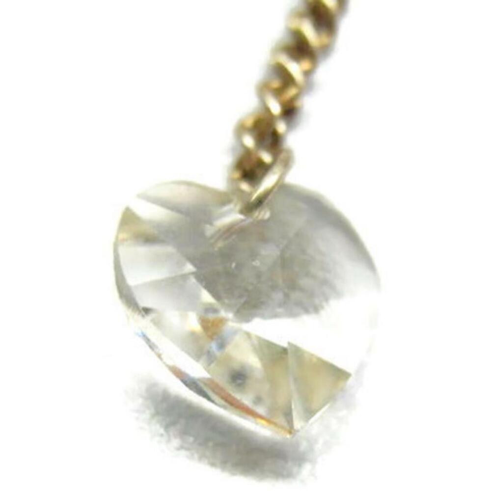 Long Dangle Crystal Shaped Heart Patina Vintage Sterling Silver 925 Charm - Picture 4 of 7